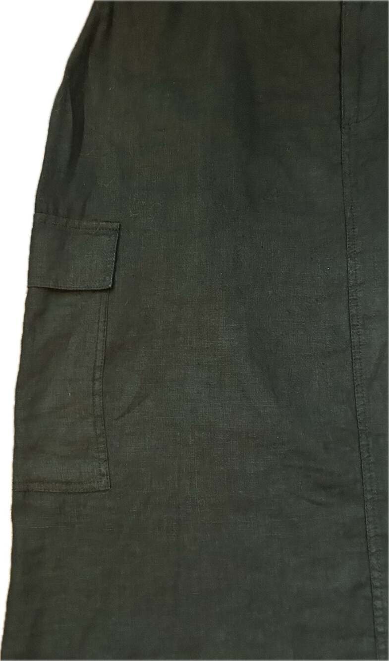 Cotton:On Black 100% Linen Low RiseCargo Maxi Skirt Casual Y2K Utility EUC - Picture 2 of 11